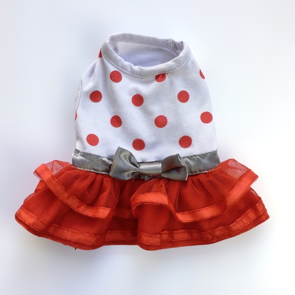Martha Stewart Pets Red & White Polka Dot Tutu Dog Dress - Picture 1 of 4